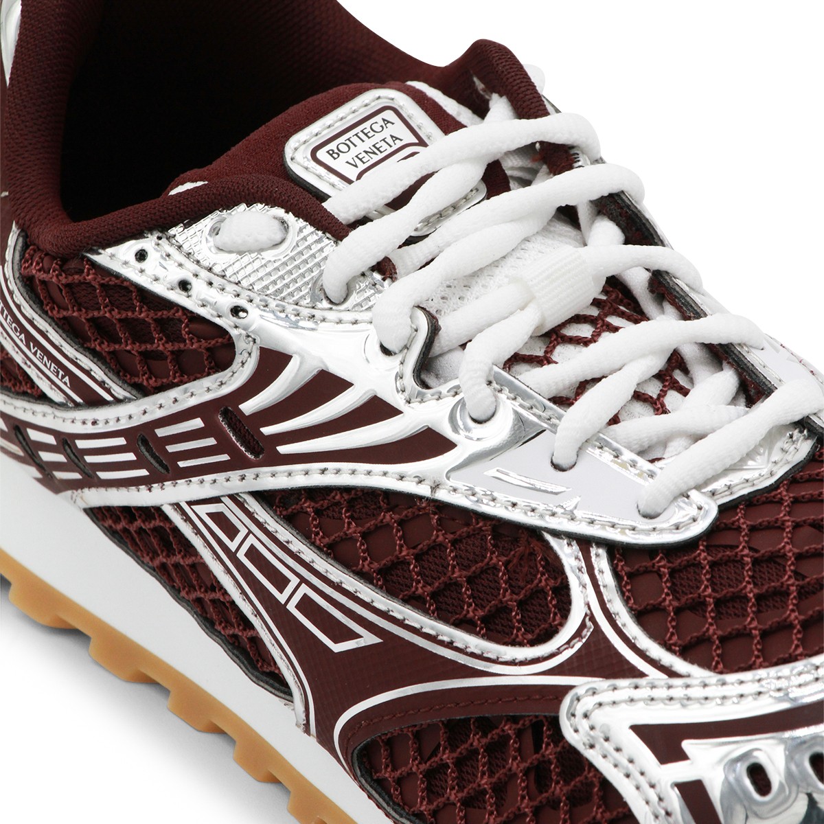 BURGUNDY AND SILVER ORBIT SNEAKERS