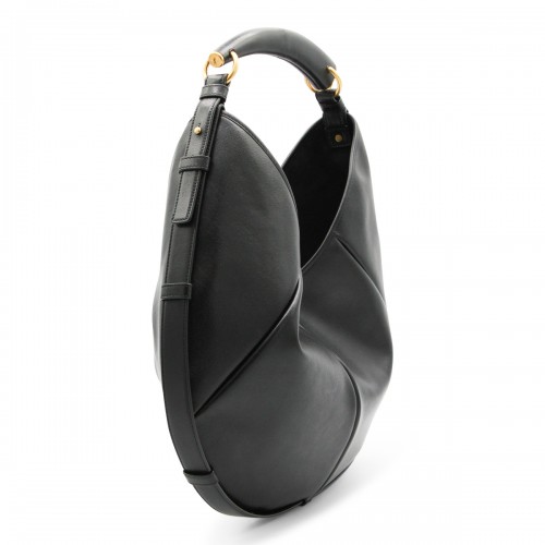 BLACK LEATHER MEDIUM MOMBASA SHOULDER BAG