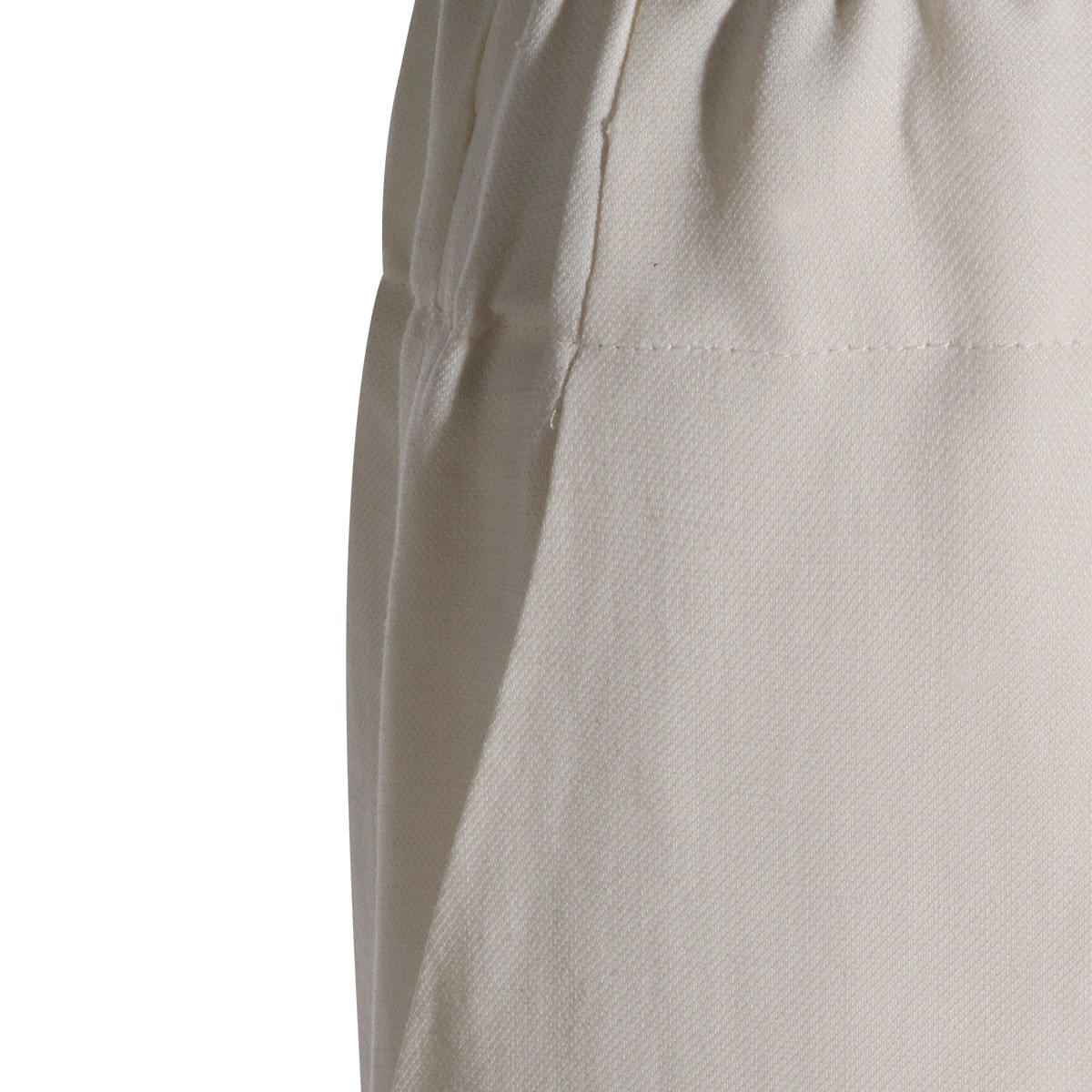 WHITE VISCOSE LINEN BLEND PANTS