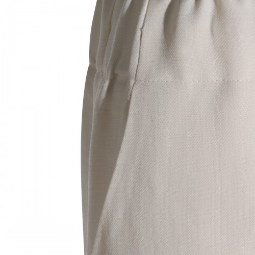 WHITE VISCOSE LINEN BLEND PANTS