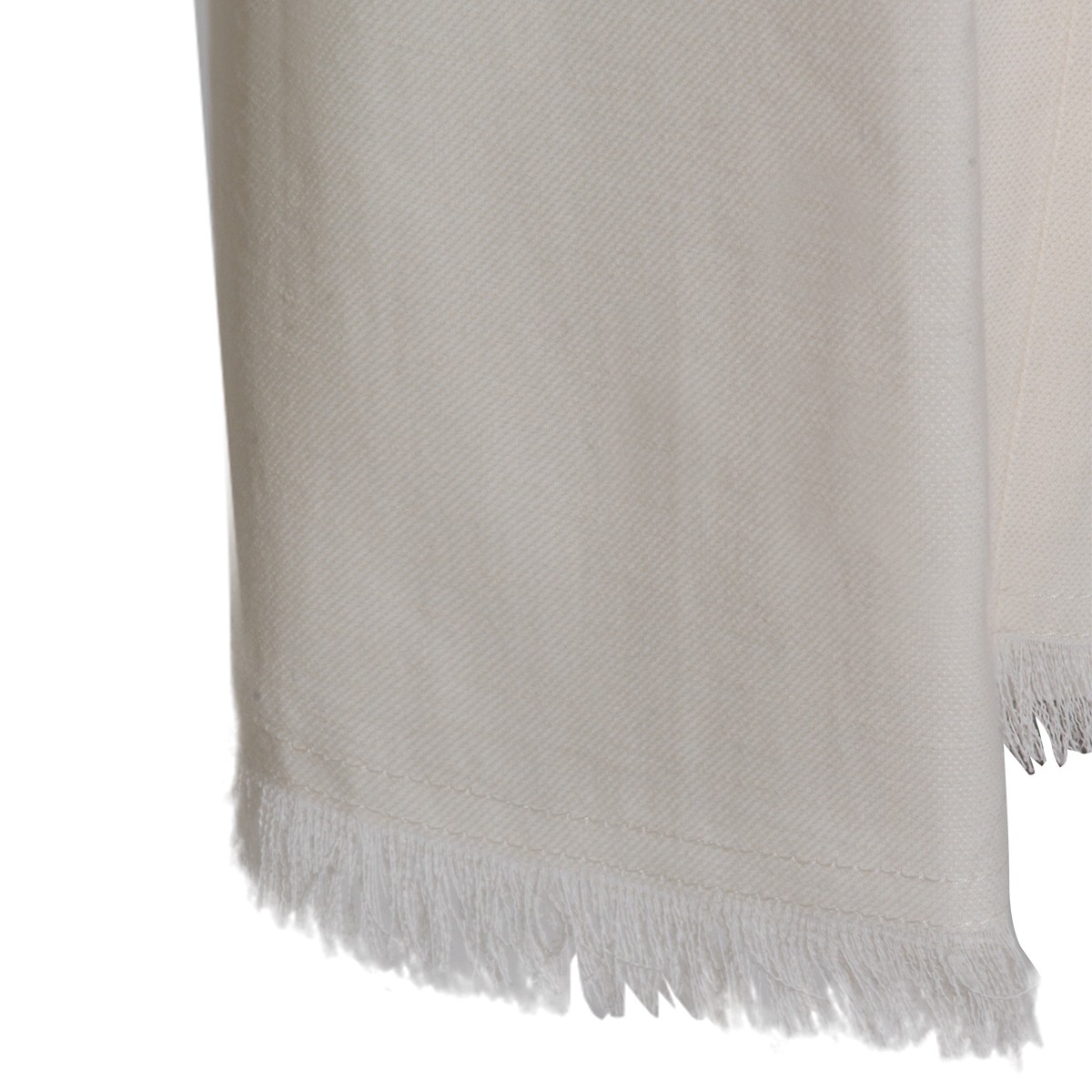 WHITE VISCOSE LINEN BLEND PANTS