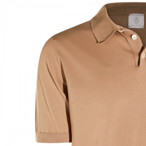 CAMEL COTTON POLO SHIRT