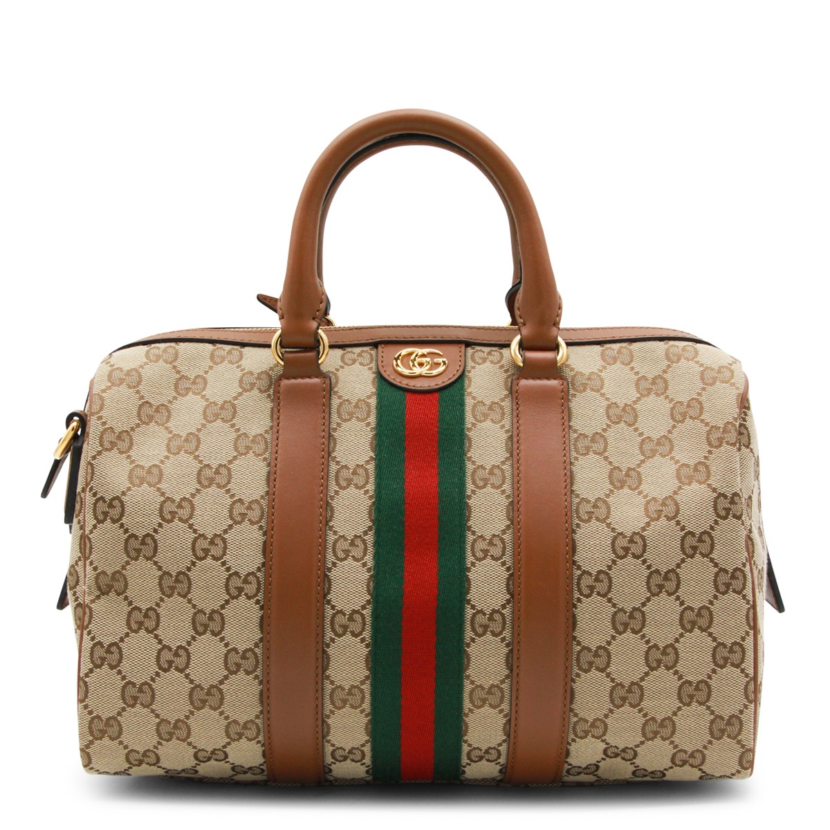 BEIGE OPHIDIA MEDIUM TOP HANDLE BAG