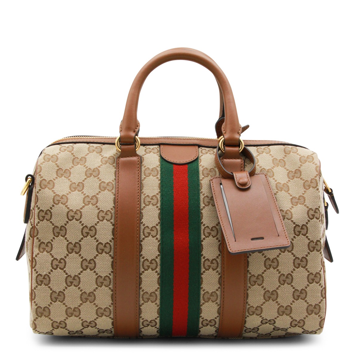 BEIGE OPHIDIA MEDIUM TOP HANDLE BAG