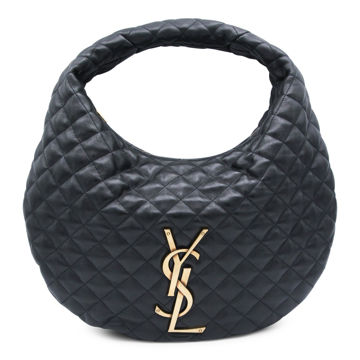 BLACK LEATHER ICARE HOBO...