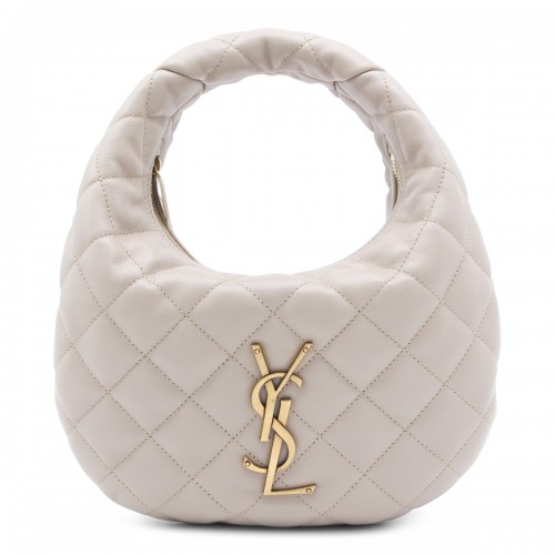 DARK BEIGE LEATHER ICARINO TOP HANDLE BAG