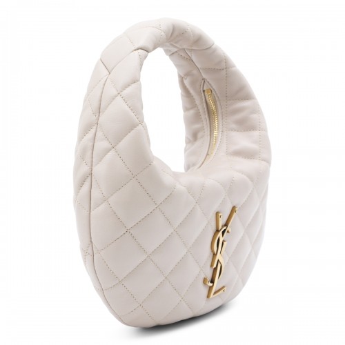 DARK BEIGE LEATHER ICARINO TOP HANDLE BAG