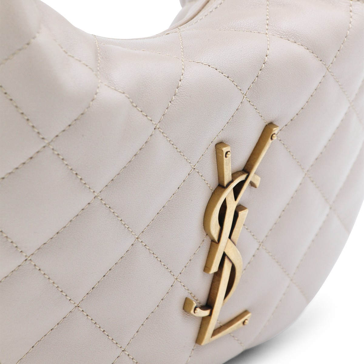 DARK BEIGE LEATHER ICARINO TOP HANDLE...