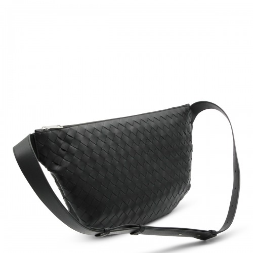 BLACK LEATHER DAY SLING BAG 2