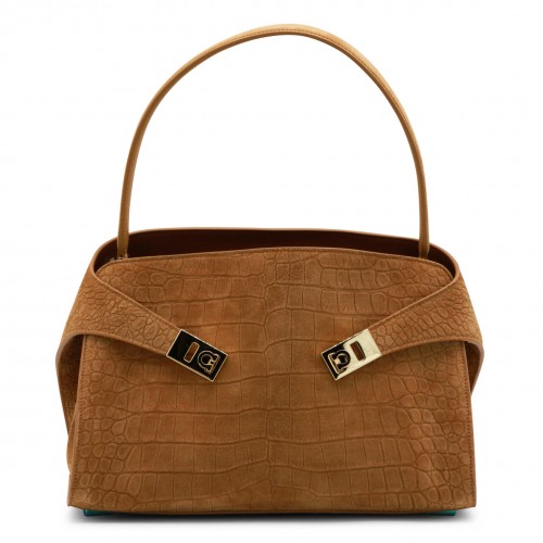 BROWN LEATHER HUG SH S SHOULDER BAG
