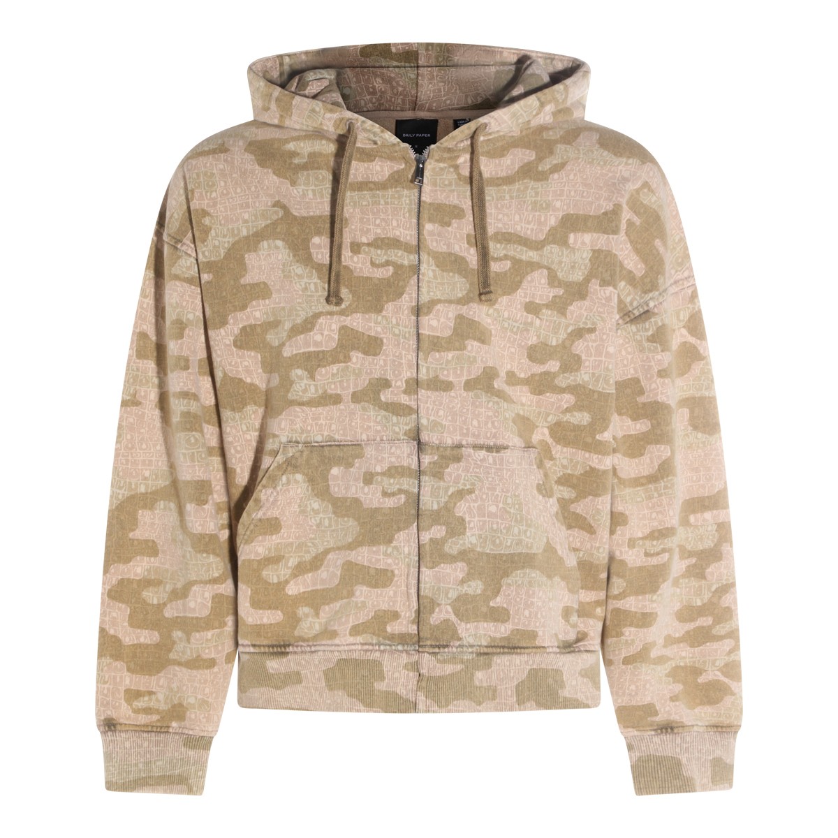 SAND AND GREEN COTTON SWEATSHIRT