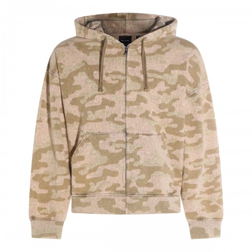 SAND AND GREEN COTTON SWEATSHIRT