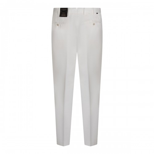 WHITE COTTON LINEN BLEND PANTS 2