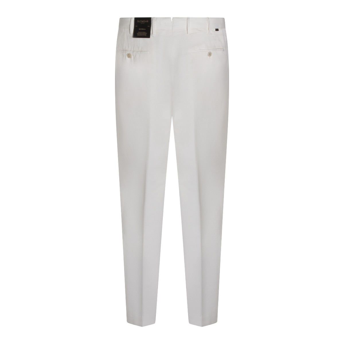 WHITE COTTON LINEN BLEND PANTS