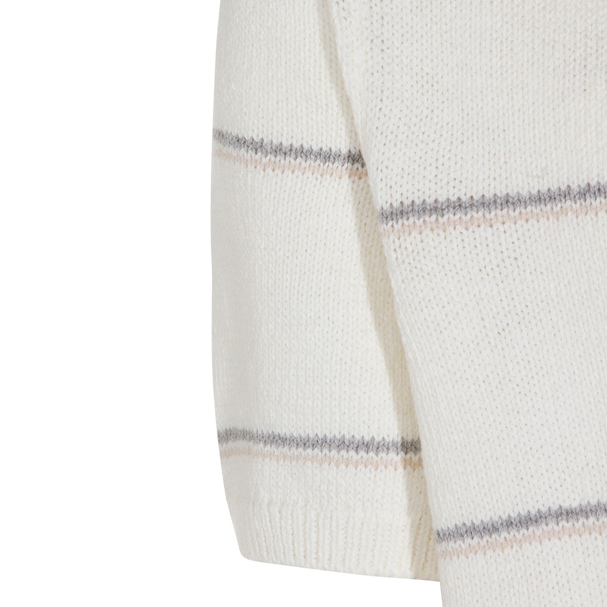 SAND AND GREY COTTON SILK BLEND POLO...