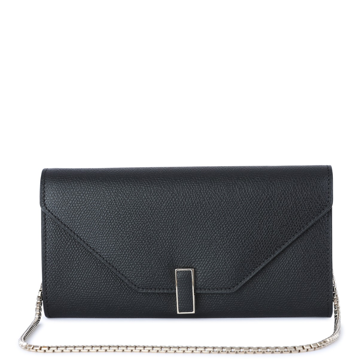 BLACK LEATHER ISIDE CROSSBODY WALLET