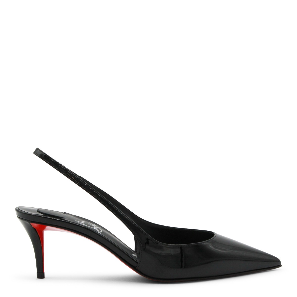 BLACK LEATHER MISS Z SLING 60 PUMPS