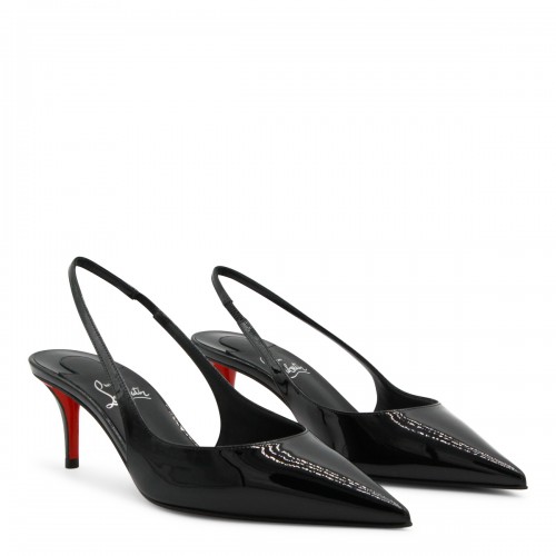 BLACK LEATHER MISS Z SLING 60 PUMPS