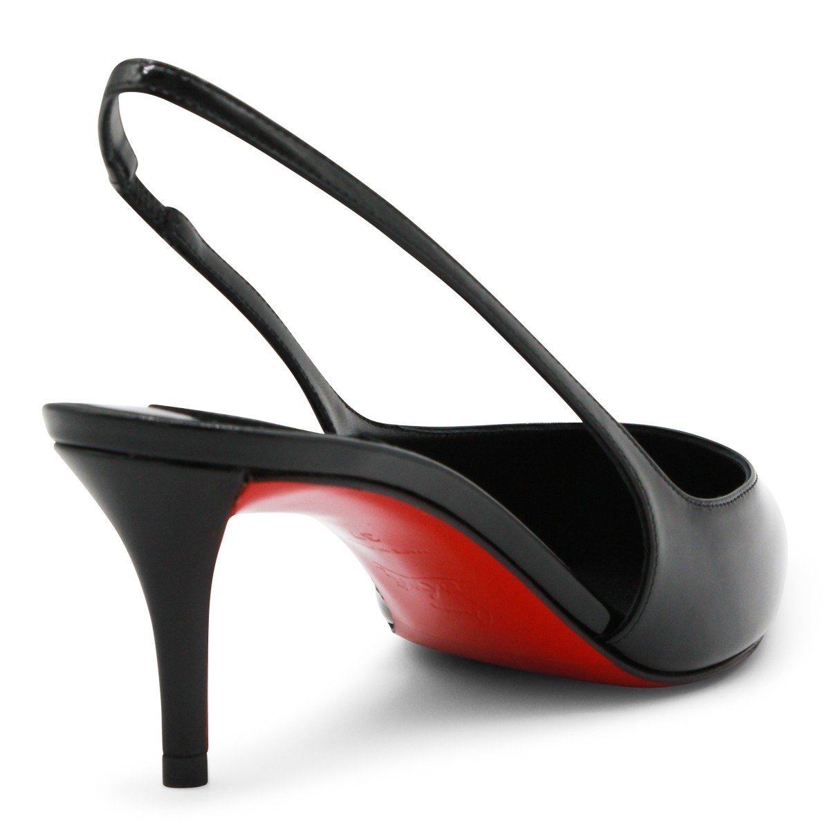 BLACK LEATHER MISS Z SLING 60 PUMPS