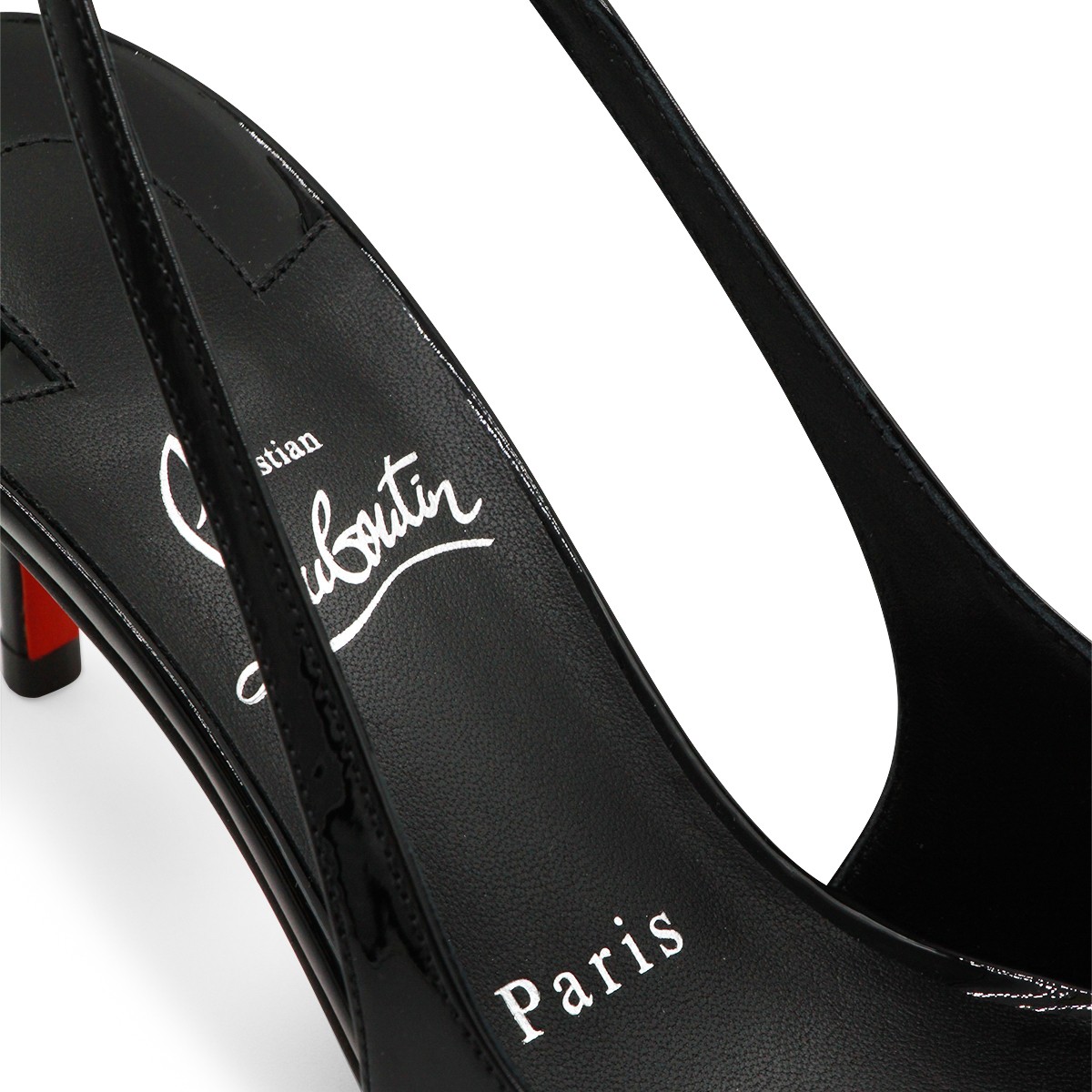 BLACK LEATHER MISS Z SLING 60 PUMPS