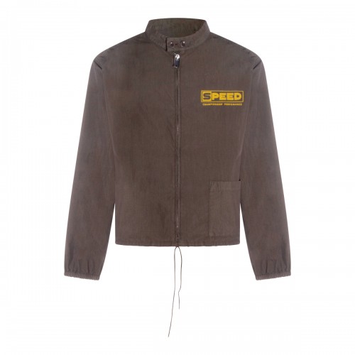 BROWN COTTON CASUAL JACKET