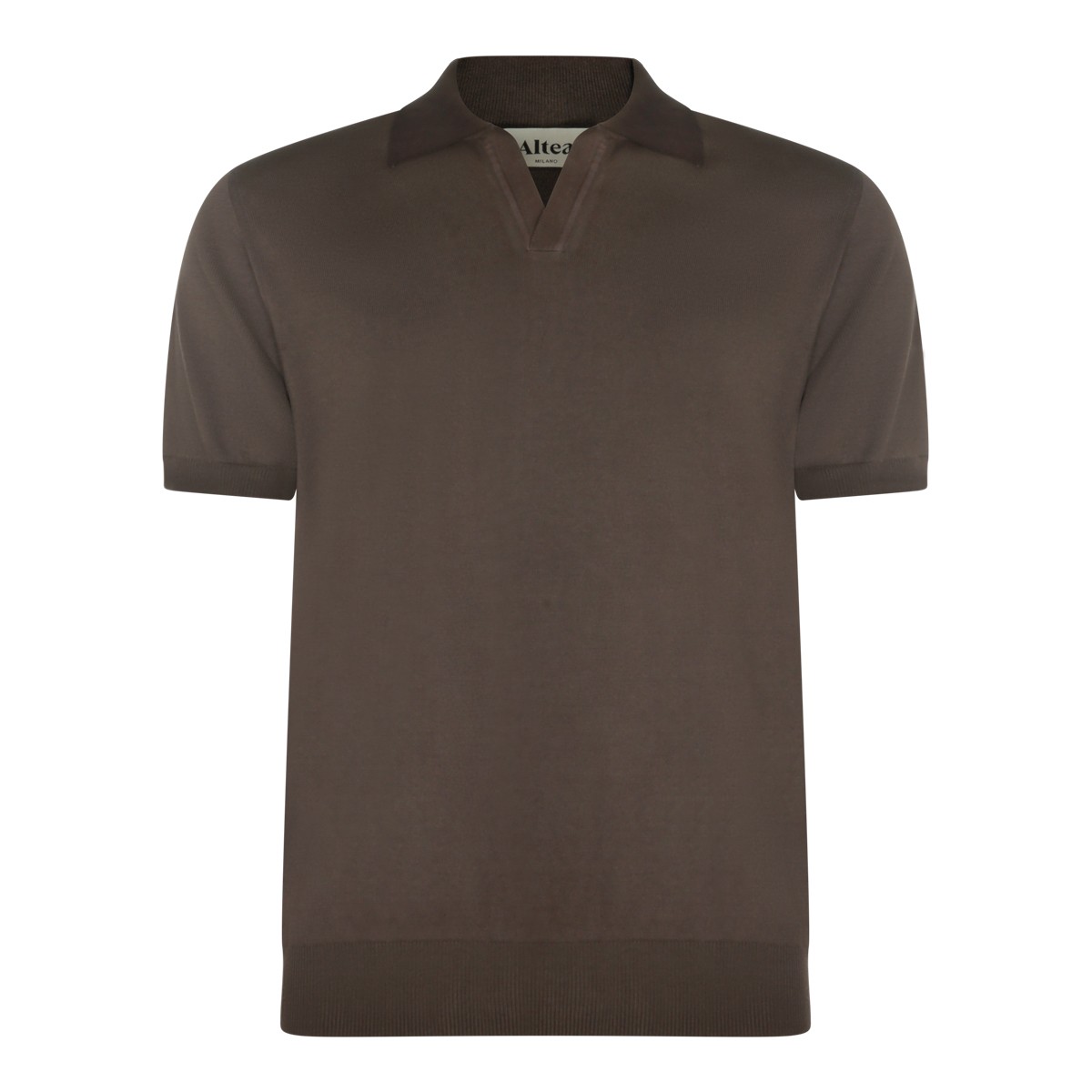 BROWN COTTON POLO SHIRT
