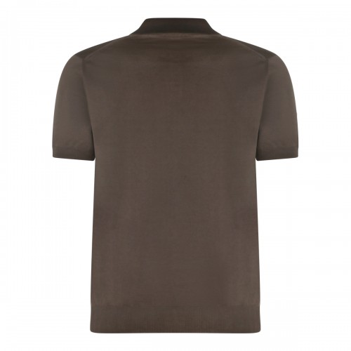 BROWN COTTON POLO SHIRT