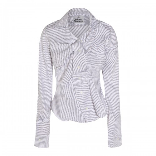 BLUE AND BROWN COTTON SHIRT