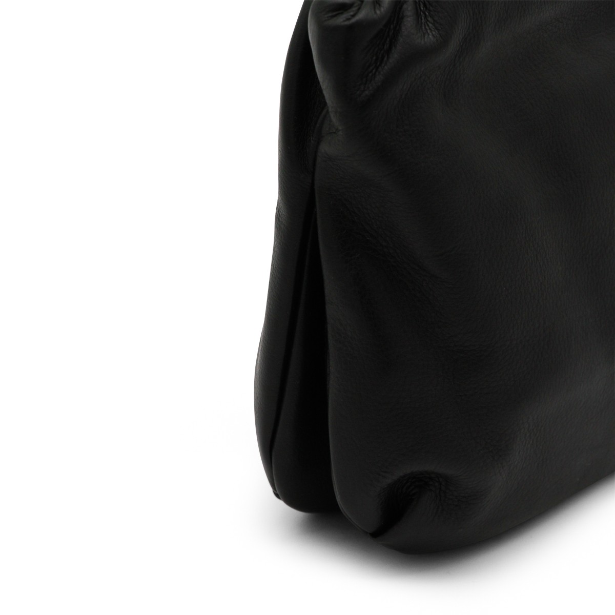 BLACK LEATHER CROSSBODY BAG