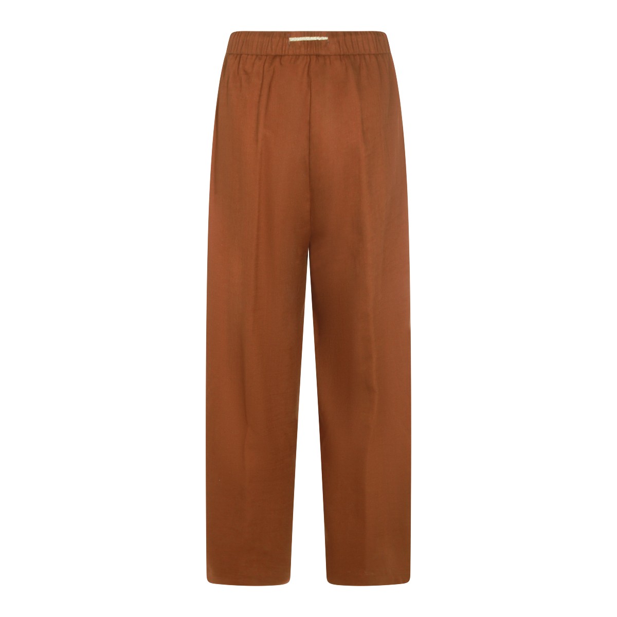 BROWN VISCOSE LINEN BLEND PANT