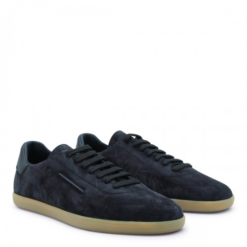 NAVY LEATHER SNEAKERS 2