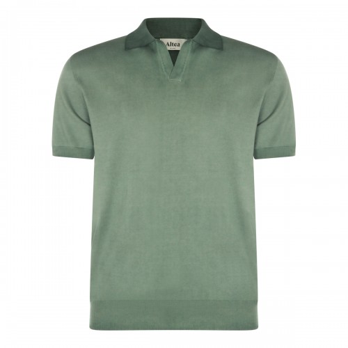 GREEN COTTON POLO SHIRT
