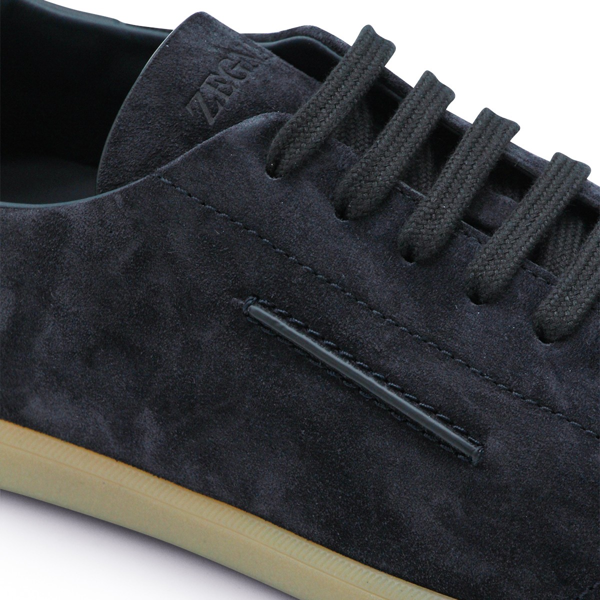 NAVY LEATHER SNEAKERS