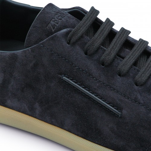 NAVY LEATHER SNEAKERS