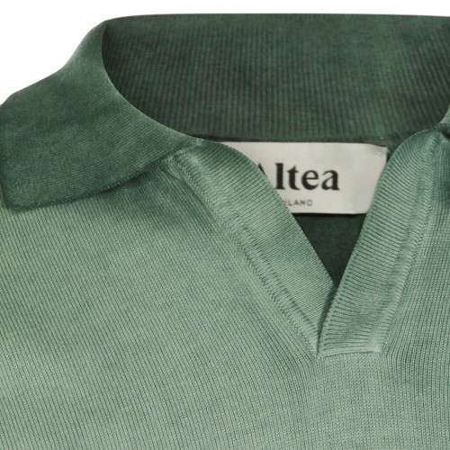 GREEN COTTON POLO SHIRT