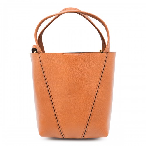 CLAY BROWN LEATHER SPIN TOTE