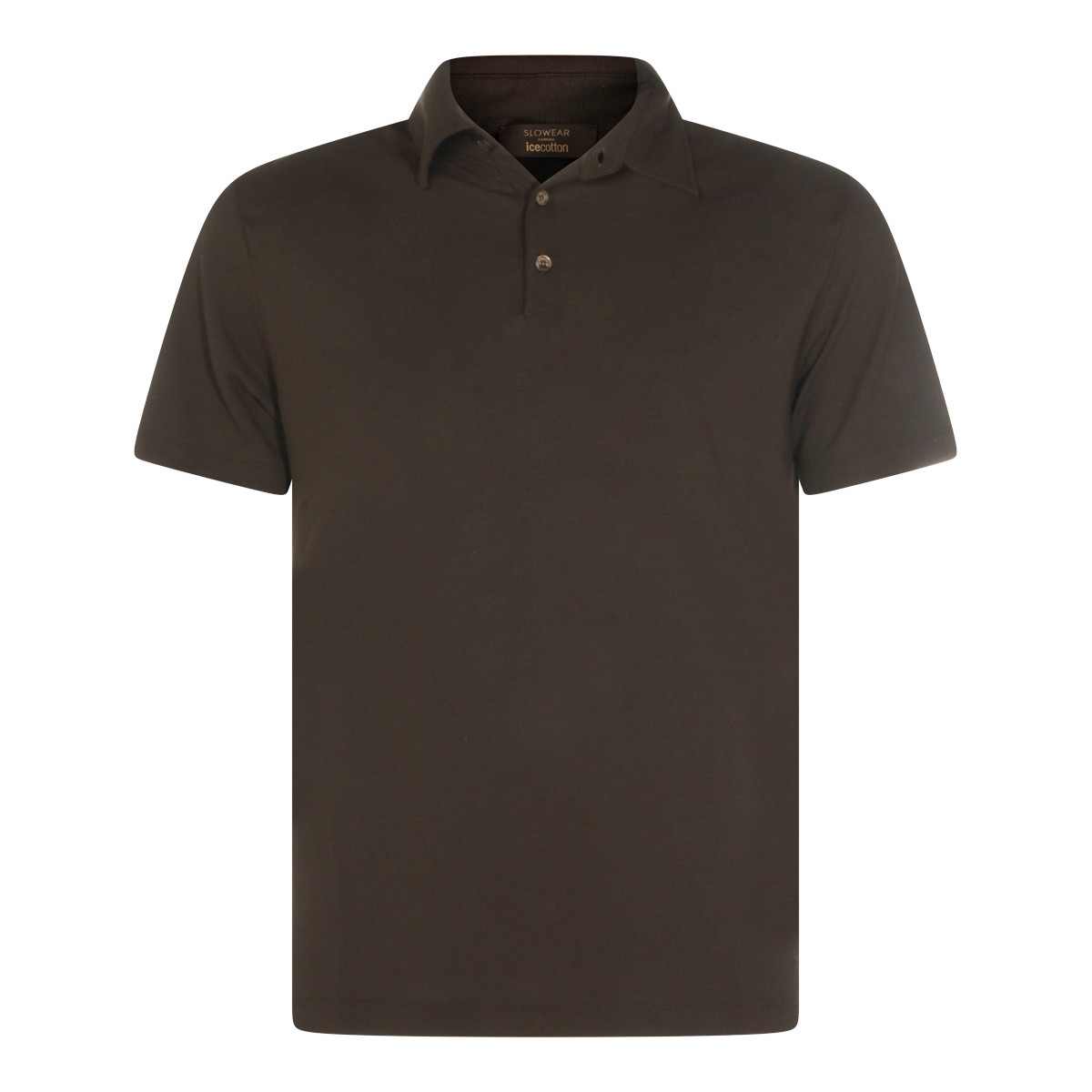 BROWN COTTON POLO SHIRT