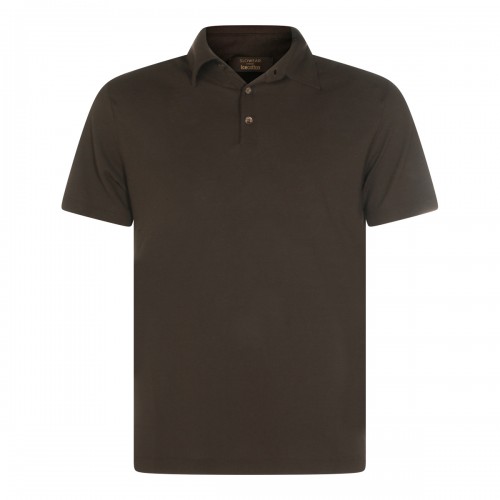 BROWN COTTON POLO SHIRT