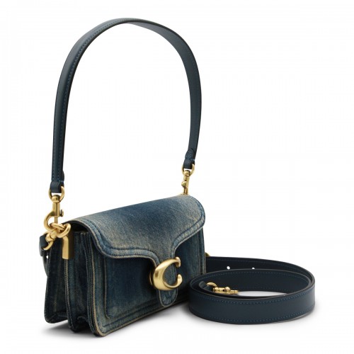 BLUE LEATHER 20 TABBY DENIM SHOULDER BAG