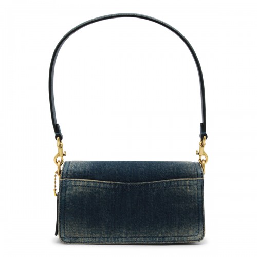 BLUE LEATHER 20 TABBY DENIM SHOULDER BAG