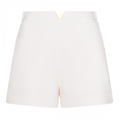 WHITE VISCOSE MINI SHORTS