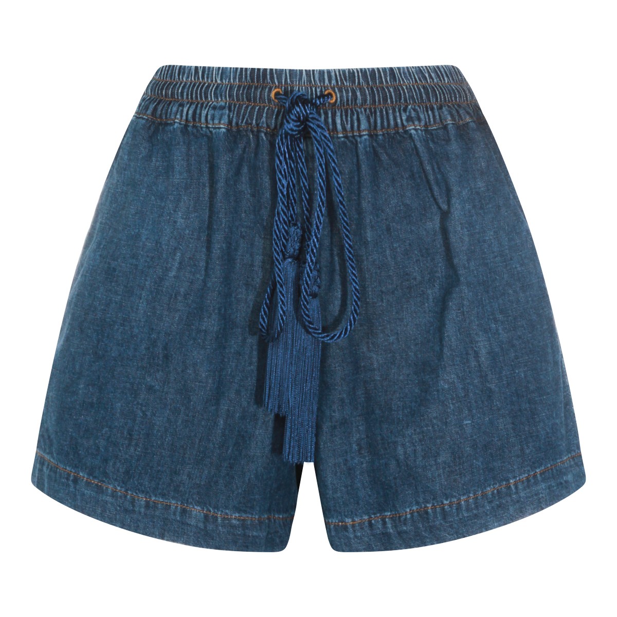BLUE COTTON DENIM SHORTS