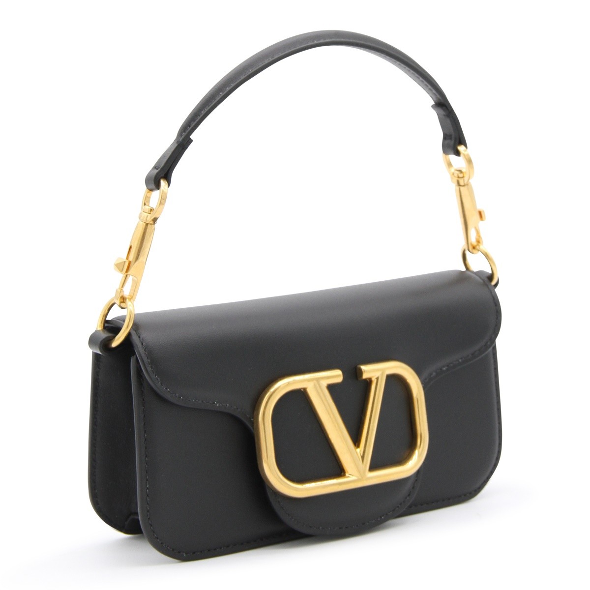 BLACK LEATHER LOCO' SMALL SHOULDER BAG