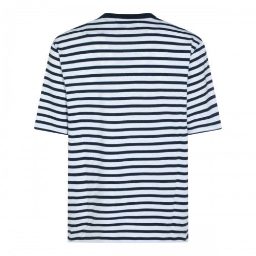 WHITE AND BLUE COTTON T-SHIRT 2