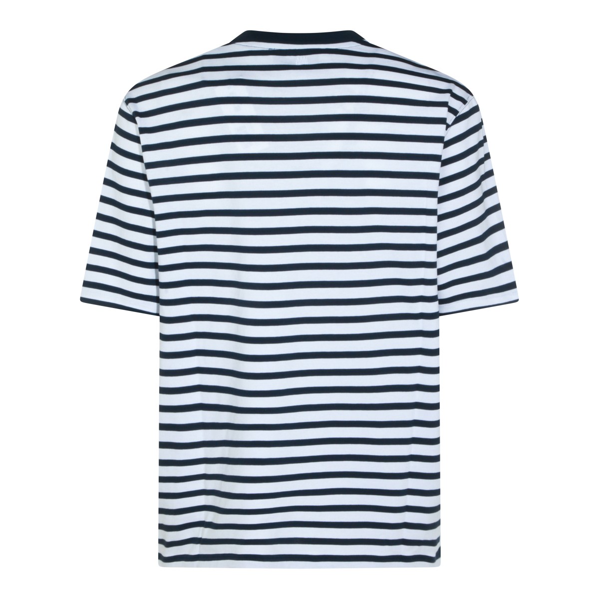 WHITE AND BLUE COTTON T-SHIRT