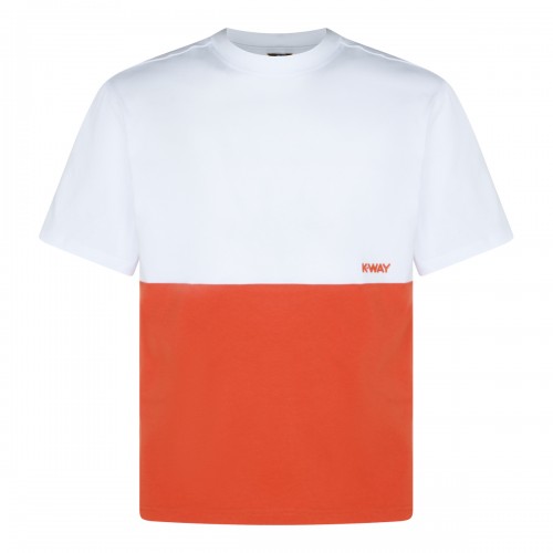 WHITE AND ORANGE T-SHIRT