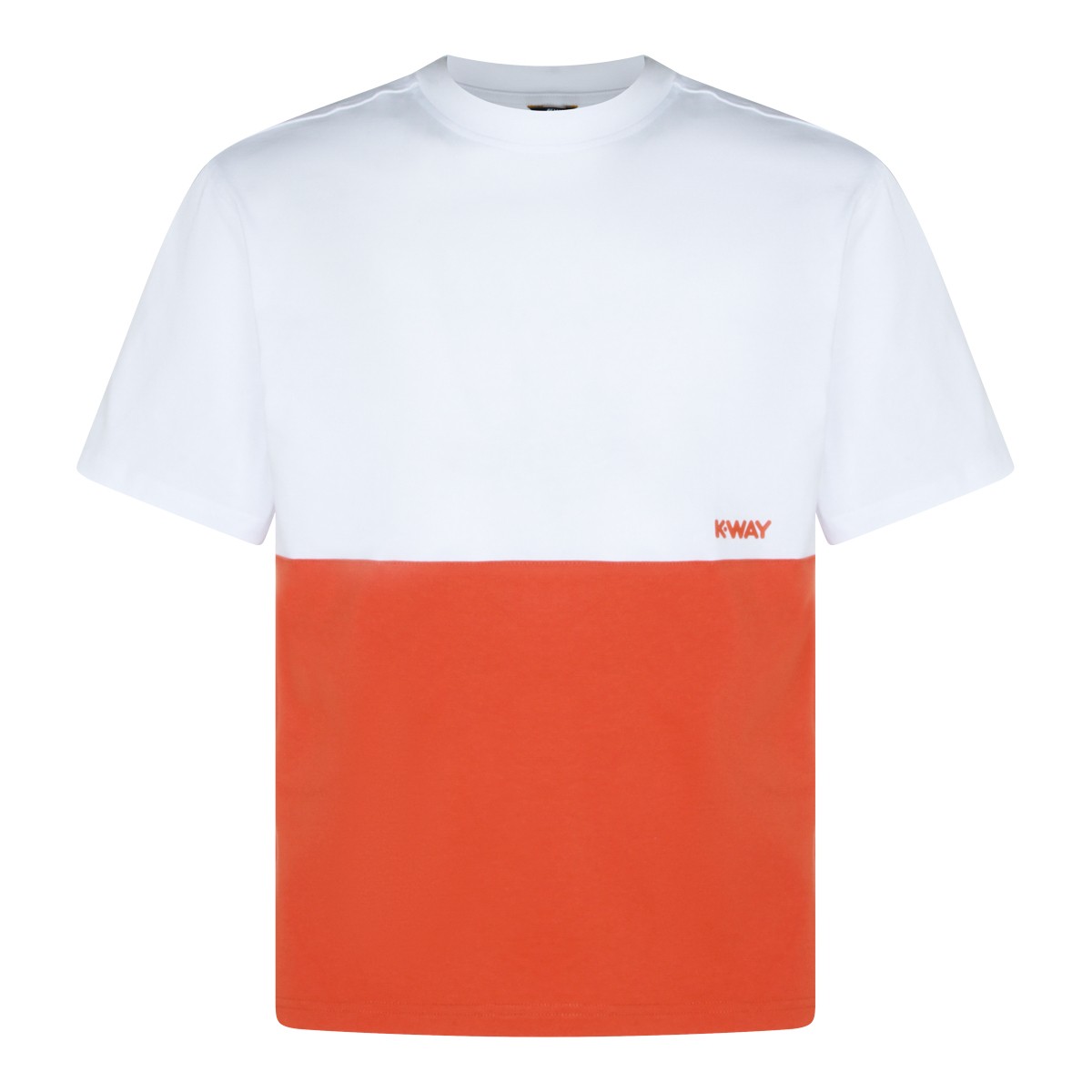 WHITE AND ORANGE T-SHIRT