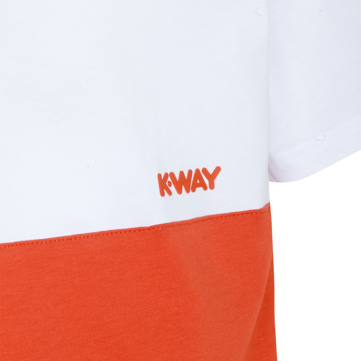 WHITE AND ORANGE T-SHIRT
