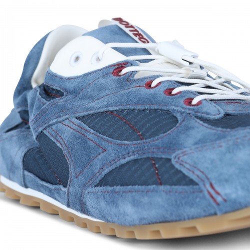 LIGHT BLUE LEATHER ORBIT FLASH SNEAKERS