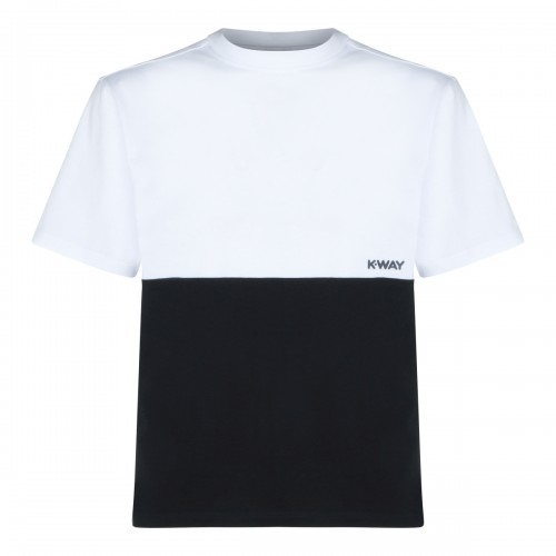 WHITE AND BLACK COTTON T-SHIRT